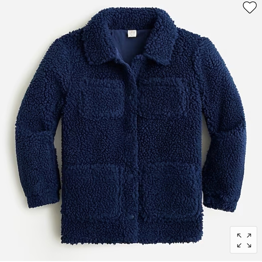 J.Crew Crewcuts Girls' shirt-jacket in sherpa size Large